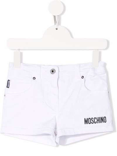 Moschino Kids джинсовая рубашка с логотипом