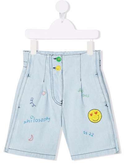 Philosophy Di Lorenzo Serafini Kids джинсовые шорты с вышивкой