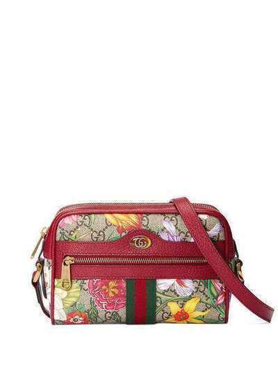 Gucci мини-сумка Ophidia с принтом Flora 51735092YBC