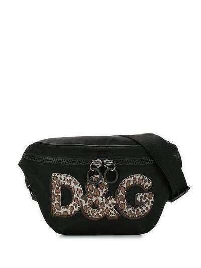 Dolce & Gabbana поясная сумка с леопардовым логотипом BM1760B9M33