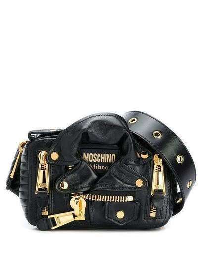 Moschino поясная сумка в виде байкерской куртки A77248011