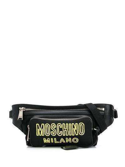 Moschino поясная сумка с вышивкой Double Question Mark A77098201