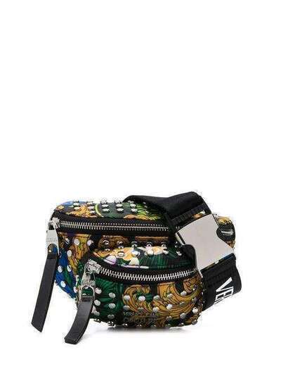 Versace Jeans Couture поясная сумка с принтом Baroque и заклепками E1VVBBB471406