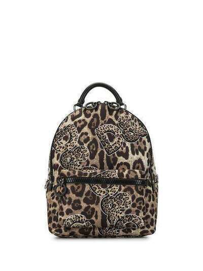 Dolce & Gabbana рюкзак с леопардовым принтом и логотипом BB6633B9M32
