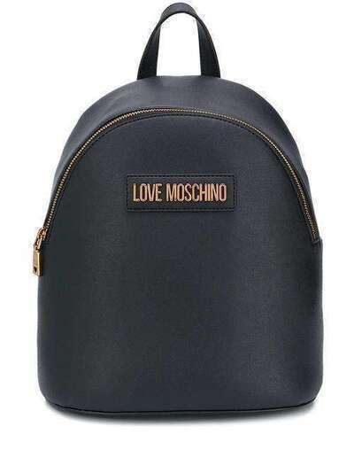 Love Moschino logo plaque backpack JC4267PP0AKM0