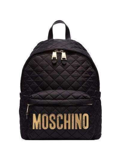 Moschino стеганый рюкзак с металлическим логотипом B76078201