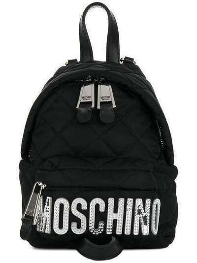 Moschino миниатюрный стеганый рюкзак с логотипом B76098201