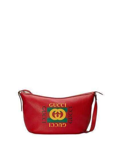 Gucci полукруглая сумка с принтом логотипа 5235880GDAT