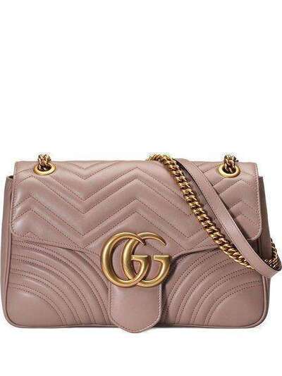Gucci средняя стеганая сумка на плечо 'GG Marmont' 443496DTDIT