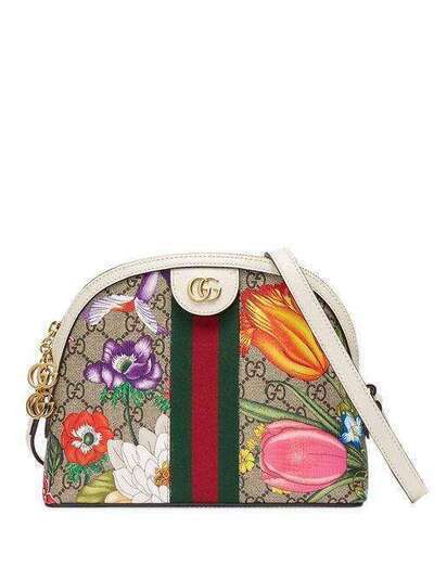 Gucci маленькая сумка на плечо Ophidia с принтом Flora 499621HV8AC