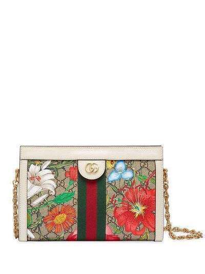 Gucci маленькая сумка на плечо Ophidia с принтом Flora 503877HV8AC