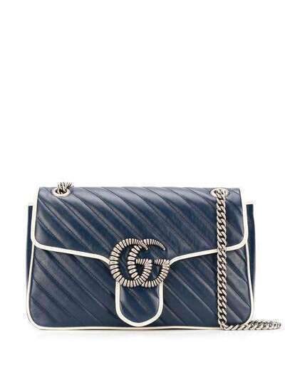 Gucci стеганая сумка на плечо GG Marmont среднего размера 4434960OLFN