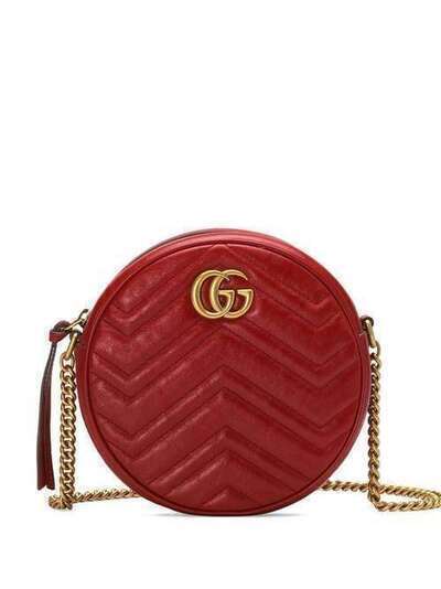 Gucci круглая мини-сумка на плечо 'GG Marmont' 5501540OLET
