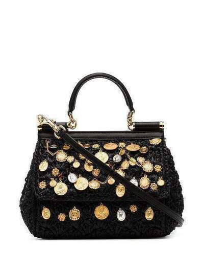 Dolce & Gabbana плетеная сумка на плечо Sicily с подвесками BB6003AK083