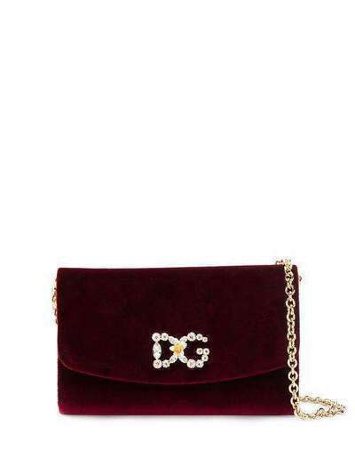 Dolce & Gabbana бархатная сумка с декорированным логотипом BI1275AA961