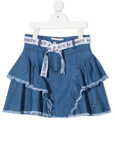 Alberta Ferretti Kids джинсовая юбка с оборками