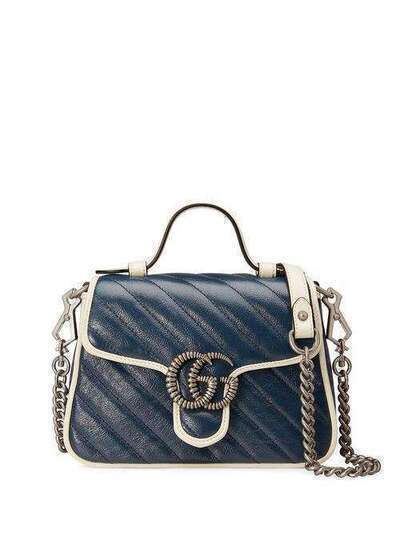 Gucci мини-сумка GG Marmont с верхней ручкой 5835710OLFN