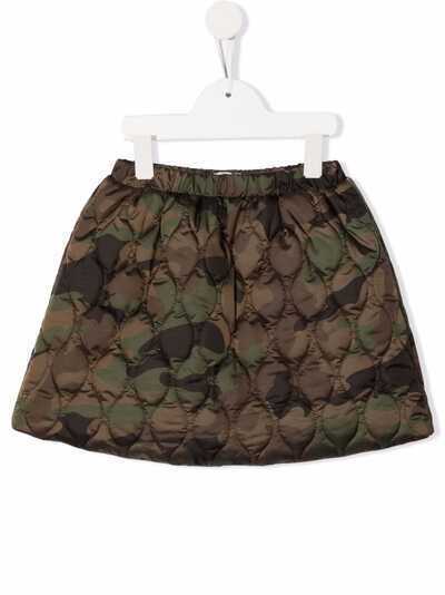 Il Gufo стеганая юбка мини с камуфляжным принтом