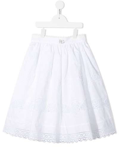 Dolce & Gabbana Kids юбка с английской вышивкой