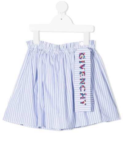 Givenchy Kids полосатая юбка с вышивкой