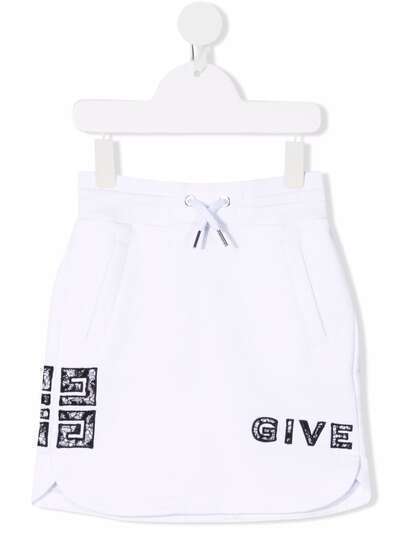 Givenchy Kids юбка с кулиской и логотипом