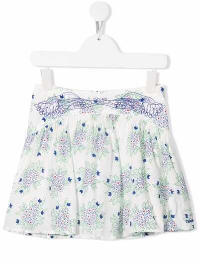 Chloé Kids юбка мини с цветочным принтом