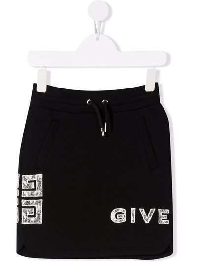 Givenchy Kids юбка с вышитым логотипом