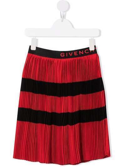 Givenchy Kids юбка со складками и логотипом