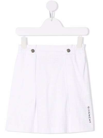 Givenchy Kids плиссированная юбка с логотипом 4G