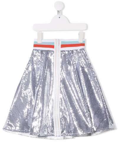 Dkny Kids расклешенная юбка с эффектом металлик