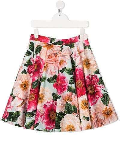 Dolce & Gabbana Kids расклешенная юбка с цветочным принтом