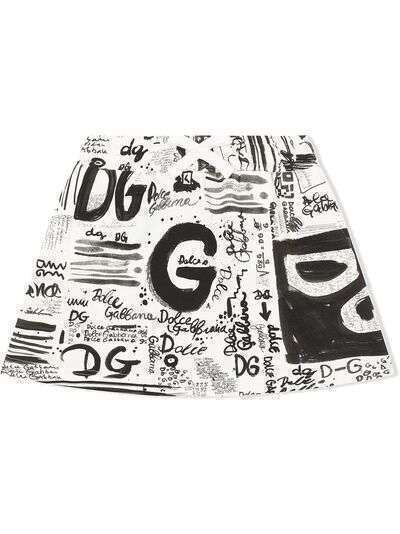 Dolce & Gabbana Kids юбка мини с принтом граффити