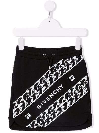 Givenchy Kids юбка из джерси с принтом