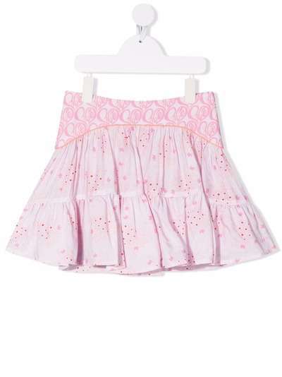 Chloé Kids ярусная юбка с цветочным принтом