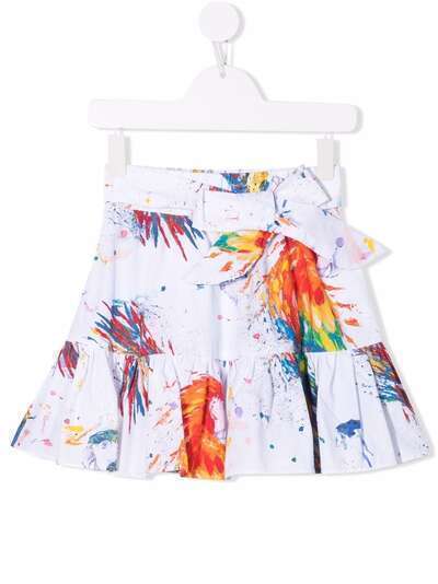 MSGM Kids юбка с оборками и эффектом разбрызганной краски