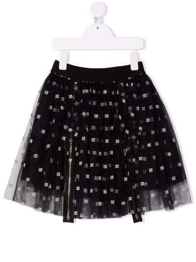 Givenchy Kids юбка из тюля с логотипом