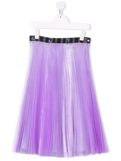 Versace Kids плиссированная юбка с логотипом