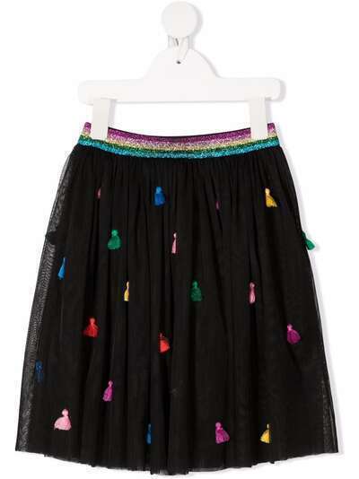 Stella McCartney Kids юбка из тюля с вышивкой