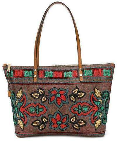 Etro сумка-шопер с цветочной вышивкой 1I3607187