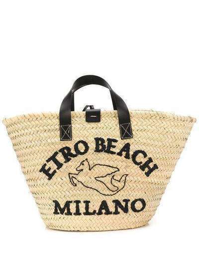 Etro пляжная сумка-тоут с вышивкой 1I4618706
