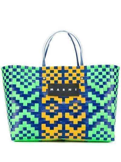 Marni Market плетеная сумка-тоут с логотипом SHMH005A00RF081