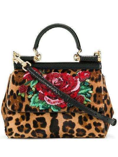 Dolce & Gabbana леопардовая сумка Sicily BB6003AZ395