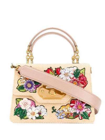 Dolce & Gabbana сумка-тоут Welcome с цветочной вышивкой BB6663AJ967