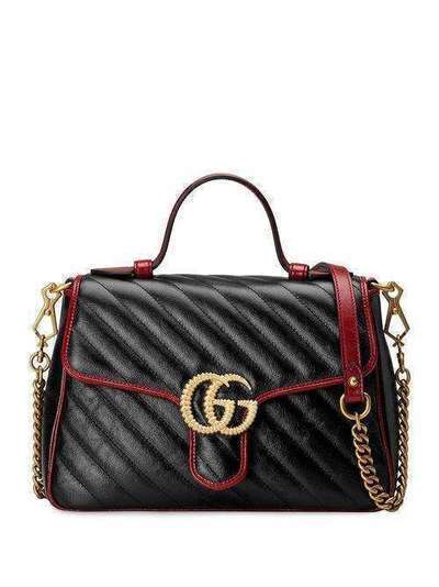 Gucci мини-сумка GG Marmont с верхней ручкой 4981100OLFX