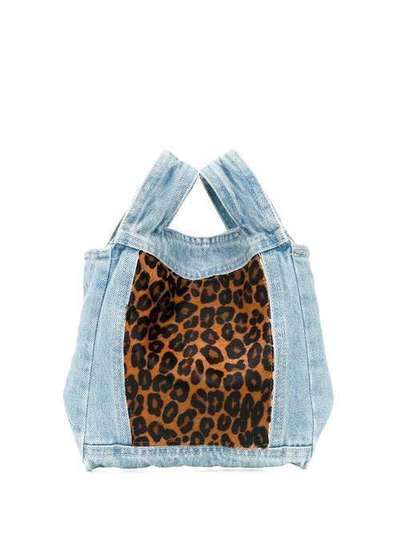 Simonetta Ravizza джинсовая сумка-тоут с леопардовым принтом JFURRBABYM