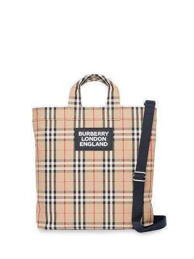 Burberry сумка-тоут в клетку Vintage Check с логотипом 8017740