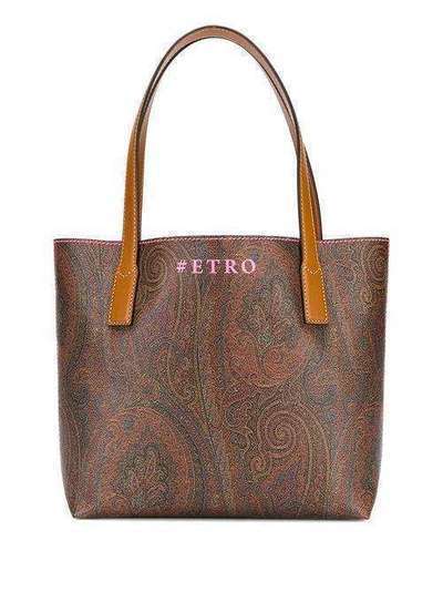 Etro сумка-шопер с узором пейсли и логотипом 1N0542396