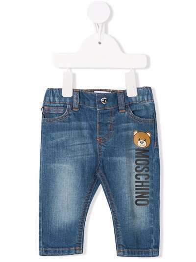 Moschino Kids джинсы с логотипом