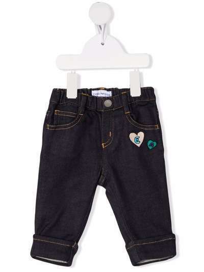 Emporio Armani Kids джинсы кроя слим с вышивкой