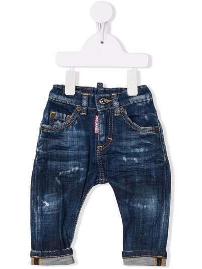 Dsquared2 Kids прямые джинсы с эффектом потертости